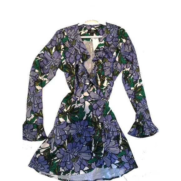 nwt Made in Italy Wrap Mini Dress - Picture 2 of 3